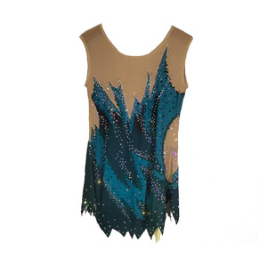 Đồ tập thể dục dụng cụ nhịp điệu nghệ thuật cho bé gái, chất liệu <span class=keywords><strong>spandex</strong></span>, kiểu liền thân, dành cho luyện tập. - Product Image 2