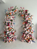 Décorations pour événements printaniers et mariages : Arche florale artificielle variée, toile de fond élégante en soie, arche de fleurs écologique
