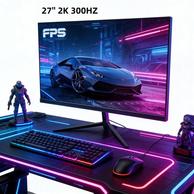 QHD 2K 1440p 300Hz Gaming Monitor 27 Inch 1ms AMD FreeSync Borderless Gaming Display