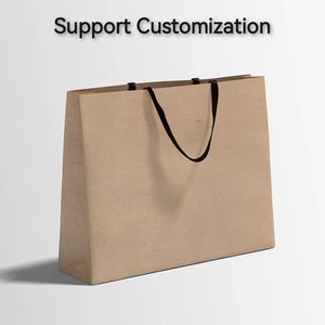 Sacs en papier à provisions de luxe kraft personnalisés avec couleur privée personnalisée avec poignée impression du logo pour boutique - Product Image 2