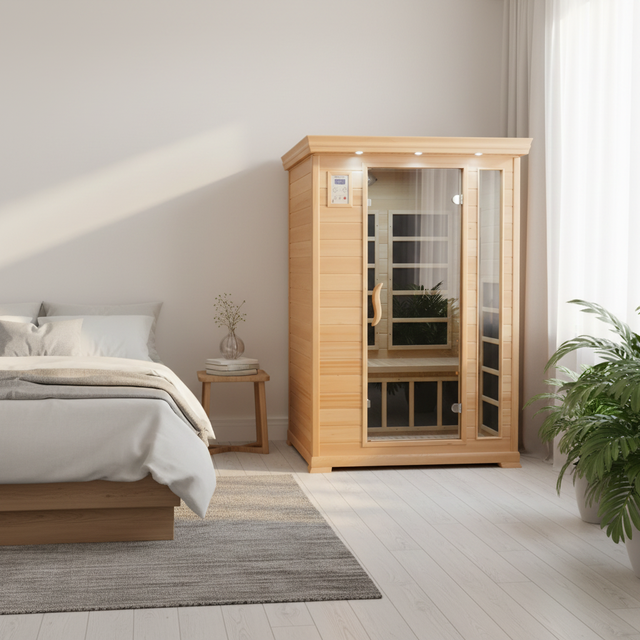Smartmak Factory Supply Canadian Hemlock 2 Person Low Emf Infrared Sauna Room