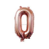 Fournitures de décoration de fête de mariage grande taille 16 pouces or rose ballon numérique 0-9 ballons numérotés