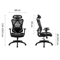Chaise de bureau administrative ergonomique moderne de haute qualité avec appui-tête réglable et support lombaire, chaise de jeu