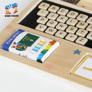 2025儿童木制拼图笔记本电脑玩具互动假装玩电脑画板 & 教育游戏W12B303 - Product Image 1