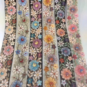 Ribete de Encaje de Malla Personalizado Premium Directo de Fábrica 2023, Nuevo Ribete de Encaje, Borde de Encaje Bordado - Product Image 1