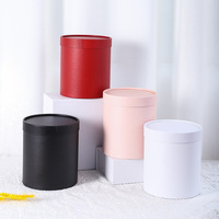 Grande boîte cadeau ronde noire en carton laminé UV, écologique, réutilisable, recyclable, imperméable et portable - Vente en gros