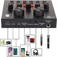 Kit de microphone à condensateur BM800 avec carte son V8, diaphragme de 16 mm, directivité cardioïde, filaire, pour diffusion en direct