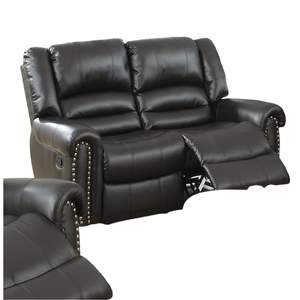 Sofá Reclinable Manual de 2 Plazas Db Plush Relax, Diseño Contemporáneo en Cuero Sintético Negro para Sala de Estar - Product Image 6