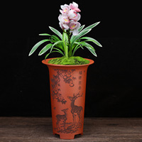 Pot Bonsai Persegi Yixing Zisha Premium Terlaris, Pot Tanah Liat Buatan Tangan untuk & Sansevieria Tanaman Hias Dalam Ruangan