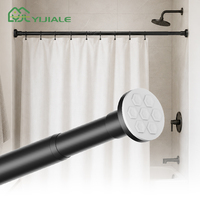 Tringle à rideau à tension YIJIALE compatible FBA, 25 mm, emballage inférieur à 45 cm, sans perçage, conception KD, 0,7-1,9 m, gain de place pour salle de bain