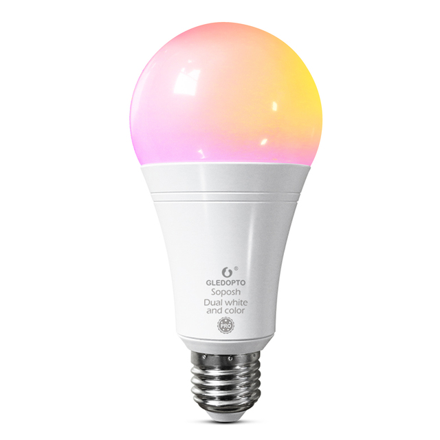 GLEDOPTO 12W ZigBee Smart LED Light Bulb with E27 E26 B22 Screw Base AC100-240V APP and remote control