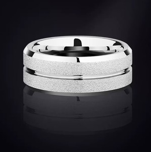 <span class=keywords><strong>Duo</strong></span> 8mm/10mm Bague de mariage confortable pour homme Noir/Argent/Bleu/Or/Or Rose Bagues à la mode en tungstène brossé pour homme - Product Image 1