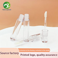 Mini tube de brillant à lèvres en ABS de haute qualité, tube transparent pour brillant à lèvres, conteneur cosmétique vide en gros pour outils de maquillage