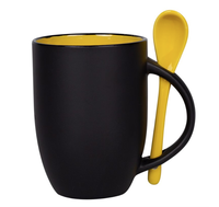 Mug à café en céramique 12 oz avec cuillère, logo personnalisé, cadeau promotionnel, entreprise, vente en gros, gobelet de voyage