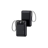Batterie externe ultra-compacte haute capacité à charge rapide 20000 mAh 22,5 W avec écran LED et câble intégré, chargeur mobile personnalisé pour usage extérieur
