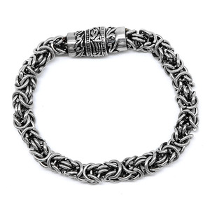 Yunnique Pulsera de cadena de plata tibetana con cierre magnético unisex, diseño geométrico, joyería de moda hecha a mano - Product Image 5
