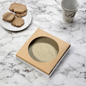 Square Kraft Paper <b>Box</b> with <b>Round</b> Window Die Cut Recyclable Rigid Packaging for Cosmetic Use - Product Image 3
