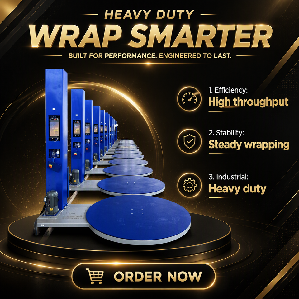 Blue Pallet Wrapping Machine Pallet Stretch Film Wrap Packing Machine ...