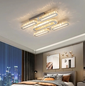 Nouveau design moderne plafonnier crysta lumière led base en acier inoxydable plafonniers décoratifs pour salon - Product Image 3