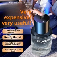 Diffuseur de parfum intelligent pour voiture 160 ml avec affichage LED, démarrage/arrêt automatique, désodorisant, 6 modes de pulvérisation, flacon en verre, aromathérapie