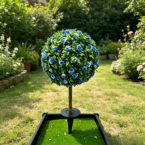 Elegant <b>Layered</b> Tower Rose Floral Orb with sturdy ground stake <b>base</b> for garden border patio walkway wedding outdoor - Product Image 5