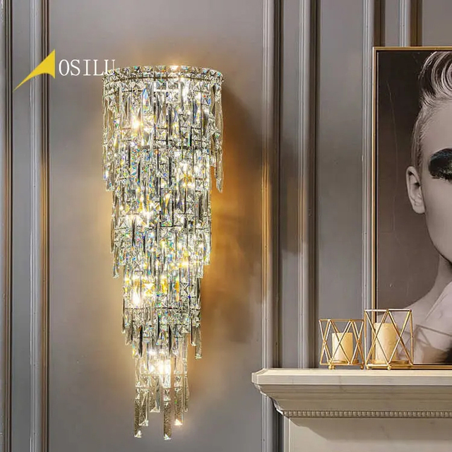 Luxury Lighting Fixture Creative Personality Crystal Wall Lamp Simple Modern Room Wall Light