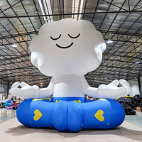 Nouvelle conception de mascotte publicitaire gonflable en forme de nuage méditant, personnages de dessin animé, décoration commerciale personnalisée pour les événements en plein air