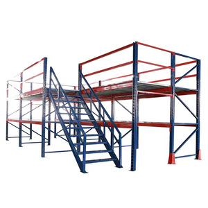 Système de rayonnage en acier Q235 pour <span class=keywords><strong>mezzanine</strong></span>, plateforme métallique robuste, rayonnage de stockage en <span class=keywords><strong>mezzanine</strong></span> avec escalier et garde-corps - Product Image 3