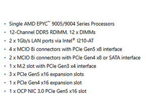 มาเธอร์บอร์ดเซิร์ฟเวอร์ E-ATX MZ33-CP1ที่มี6096 LGA เดียว (SP5ซ็อกเก็ต) DDR5รองรับการจัดส่งที่รวดเร็วราคาดี E-ATX epyc 9004ใหม่ - Product Image 5