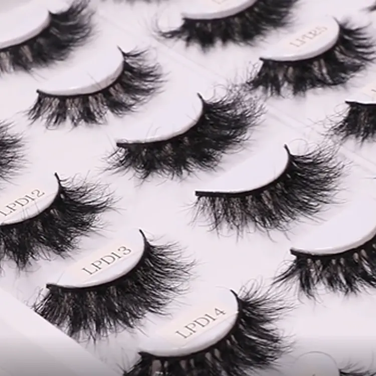 Custom Logo wholesale strip lashes 25MM mink lashes 30% discount 10 pairs Diamond eyelash book