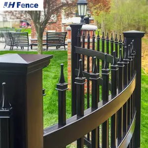 Galvanized Steel Hercules Pressed Spear Top Sustainable Fence Panels Iron Security Fencing Metal Pool Garden Yard Fence