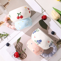 Mug en verre créatif peint à la main, gaufré, résistant à la chaleur, motif dessin animé, compatible micro-ondes, résistant aux hautes températures, pour petit-déjeuner de mariage, lait