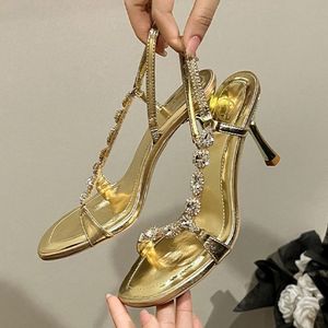 Sandales tendance en métal avec semelle dorée, nouvelle collection 2025, chaussures à talons pour femmes - Product Image 2