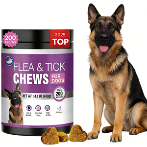 Friandise à mâcher souple OEM/ODM <span class=keywords><strong>pour</strong></span> chiens et chats, protection extérieure contre les <span class=keywords><strong>puces</strong></span> et les tiques, avec huile de poisson et vitamine E <span class=keywords><strong>pour</strong></span> le soutien immunitaire, la santé de la peau et du pelage - Product Image 1