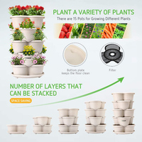 Pot de plantation empilable à 5 niveaux pour herbes, légumes, fleurs, fraises, grand panier en plastique, tour de jardinage hydroponique vertical, maison