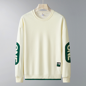 Logo personnalisé printemps et automne pull ample gras hommes grande taille plus velours rembourré loisirs col rond pull à manches longues - Product Image 2