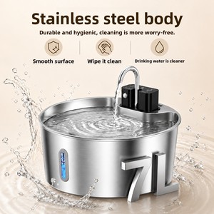 Bebedero para Mascotas de Gran Capacidad de 7L, Dispensador de Agua Automático Inalámbrico para Perros y Gatos con Batería Recargable de 4000 mAh, Acero Inoxidable - Product Image 3