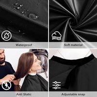 Prix d'usine, logo personnalisé, rose et noir, capes de coiffeur professionnelles, cape de salon, châle de coiffure, tablier de beauté pour cheveux