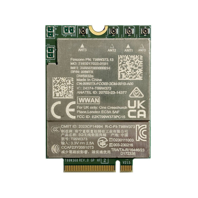 For Dell Latitude 7350 7450 7650 9450 Laptop's M.2 NGFF Wireless WWAN Module 5G LTE Cat19 T99W373 Communication Networking