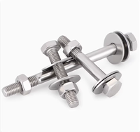 Anti-corrosion DIN933 Stainless Steel Threaded Rod, with Hexagonal Nuts and Flat Washers, M6-M16 for Flanges/piping Flanges