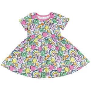 Boutique Baby Girls Lucky charm Dress St. Patrick Day Wholesale Clothing Children Kids short Sleeves twirl Skirts New styles