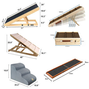 कुत्ते की सीढ़ियों से लकड़ी के समायोज्य ट्रंक पालतू बिस्तर रैंप कुत्ते रैंप के लिए छोटे कुत्ते की कार रैंप - Product Image 6
