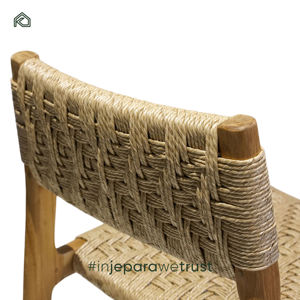 Ana Bar <b>Chair</b> Teak wood bar <b>chair</b> with synthetic rattan accents offering light comfort and modern casual style - Product Image 3