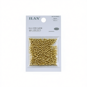 Perles métalliques ILAN 4 mm plaquées or, rondes, petit trou, pour la création de bijoux et accessoires - Product Image 3