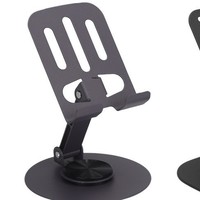 Support de téléphone de style avion, rotatif à 720°, pliable, support de tablette de bureau en acier carbone, modèle S001 pour diffusion en direct stable