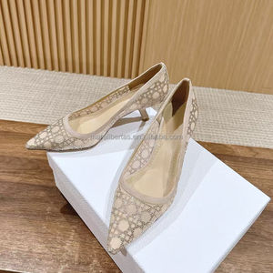 Zapatos de Tacón Alto con Diseño de Cielo Estrellado Brillante, Parte Superior de Malla, Patrón Clásico de Mimbre, Pedrería Brillante, Forro de Piel de Oveja para Mujer - Product Image 2