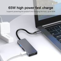 Station d'accueil USB-C 4-en-1 en alliage d'aluminium avec hub USB 3.0, chargeur PD 100W, ports multiples pour ordinateur portable - En stock