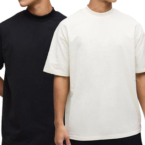 Custom <b>T</b>-<b>shirt</b> 240 GSM Cotton Short Sleeve Mock Neck Graphic Print <b>White</b> Color Streetwear Blank Design Tee Quality Men <b>T</b> <b>Shirt</b> - Product Image 2