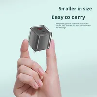 Adaptador de Carga Rápida QC3.0 de 20W, Puerto Dual A+C, Mini Cargador de Pared Transparente de Cristal Tipo-C para Laptop, Teléfono Móvil y Auriculares, Enchufe Estadounidense