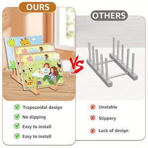 Бамбуковая сушилка для посуды на 8 секций и многофункциональная бамбуковая подставка для книг - Product Image 4